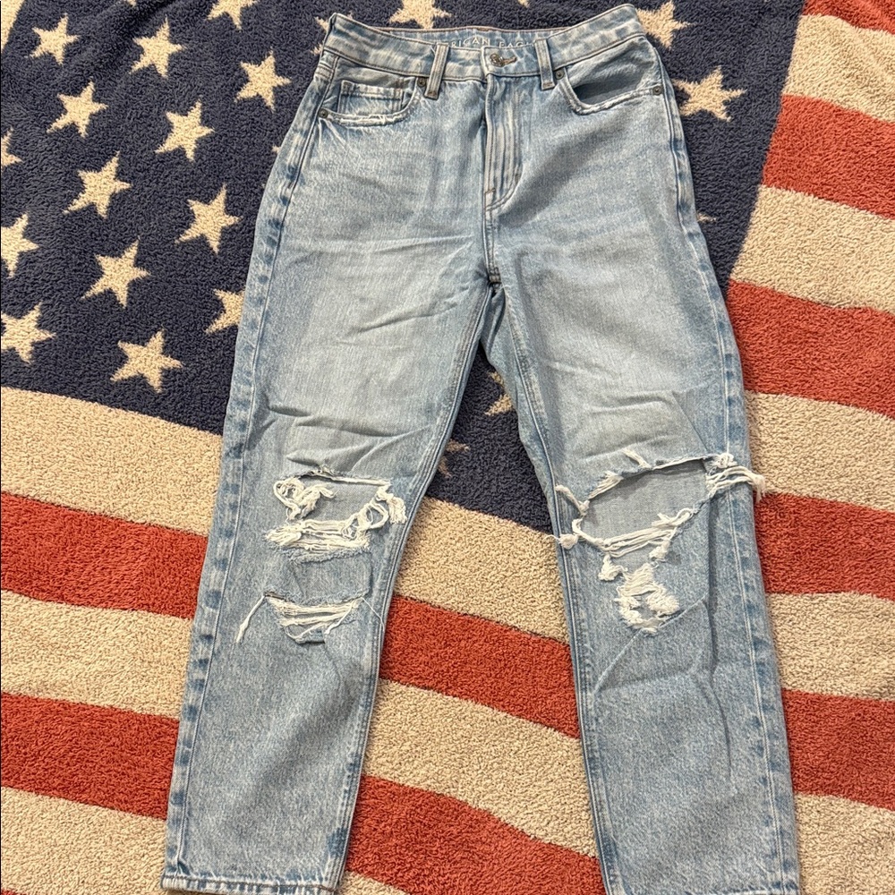 American eagle baggy style destroyed denim